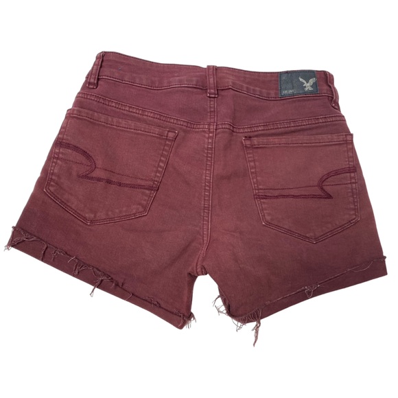 Lot of 2 Burgundy & Green Shorts American Eagle Shortie Hei Hei size 2 - Picture 3 of 8